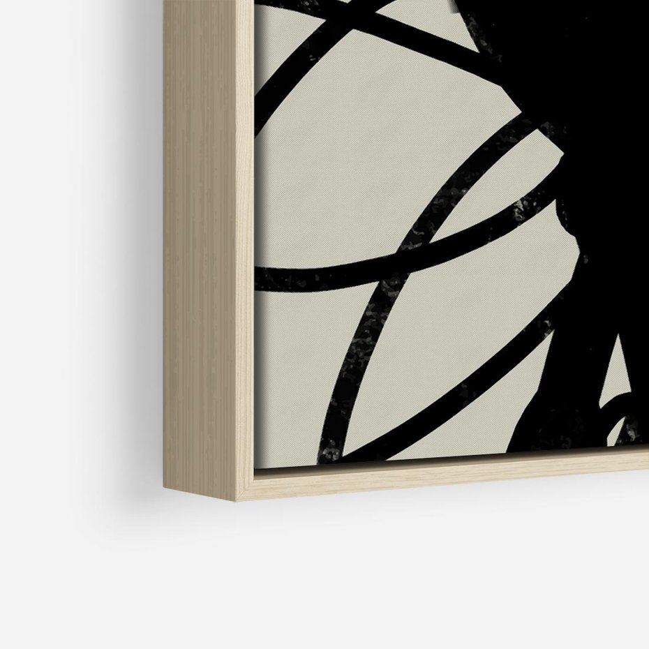 Obraz w ramie 50x50 - Modernistyczne Refleksje - abstrakcja, mroczny klimat - rama drewno