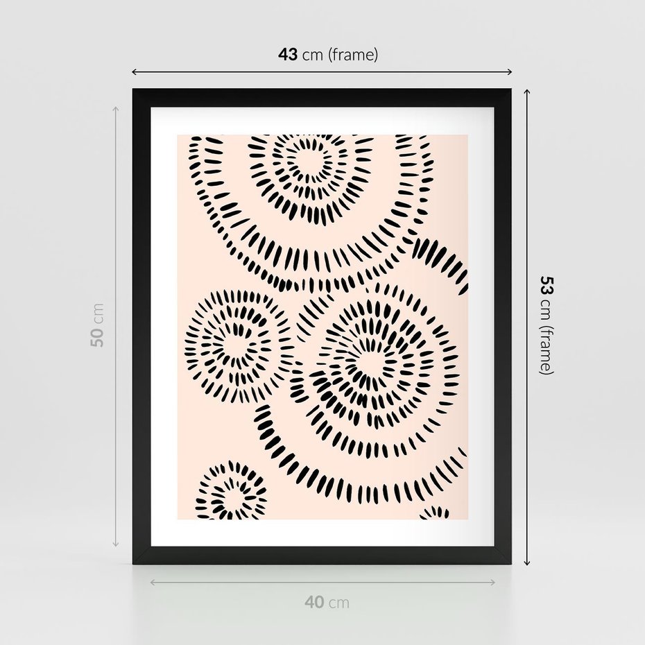 Plakat w ramie 40x50 - Abstrakcyjne Wnętrza - minimalistyczne kształty, odbicia - rama czarna