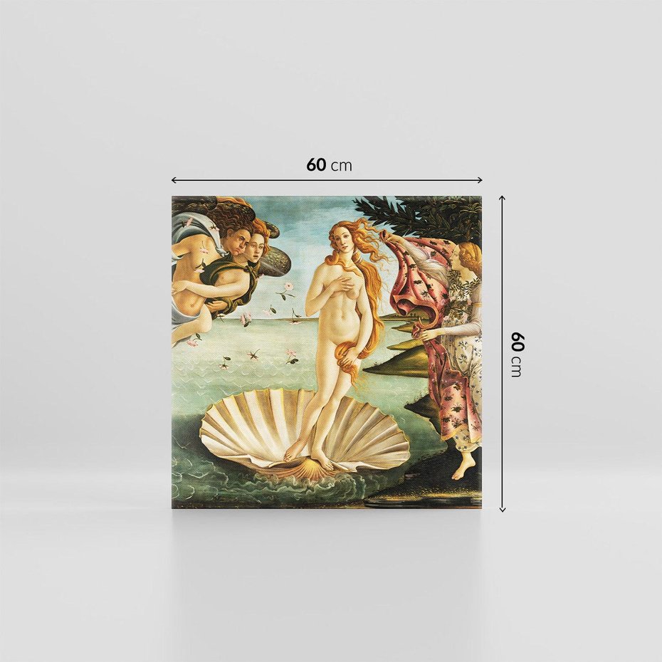 Obraz na płótnie 60x60 - "Narodziny Wenus" (1485), Sandro Botticelli - Reprodukcja - reprodukcja, obraz na płótnie