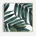 Obraz w ramie 50x50 - Ruchome liście czasu - liście palmy, tropikalne - rama drewno