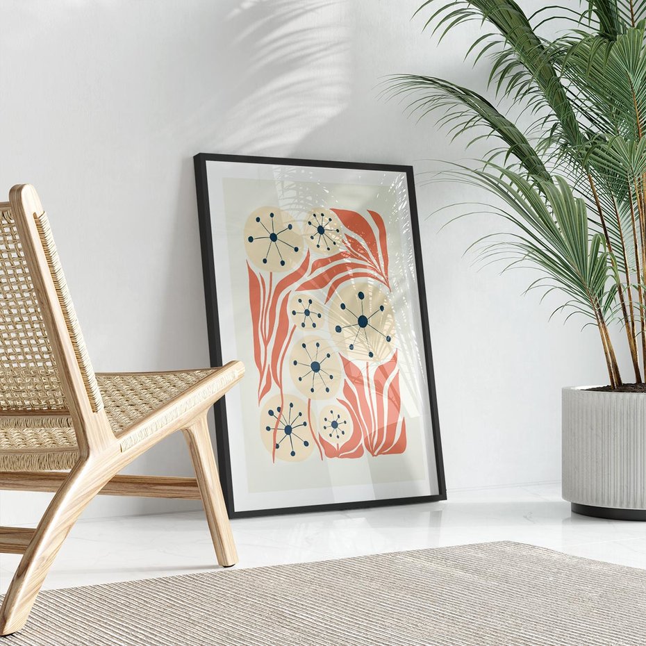 Plakat bez ramy 40x50 - Impresje Harmonii - abstrakcyjne kwiaty, rośliny