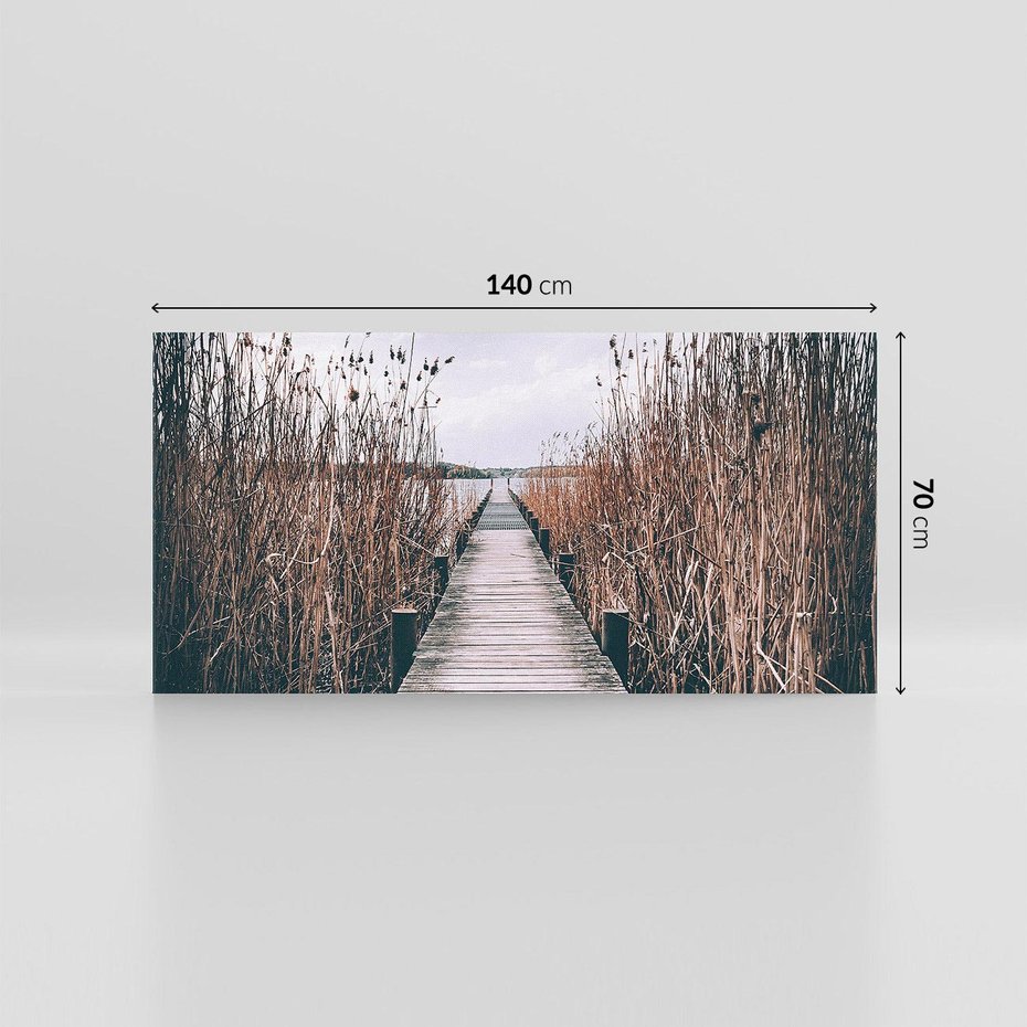 Obraz na płótnie 140x70 - Mglisty krajobraz - pomost, morze