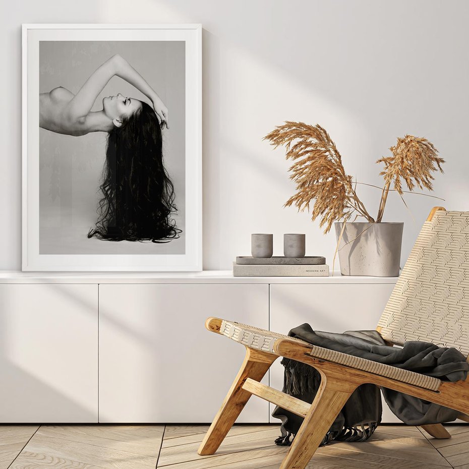 Plakat bez ramy 30x40 - Piękno włosów kobiety w ruchu - włosy, piękno