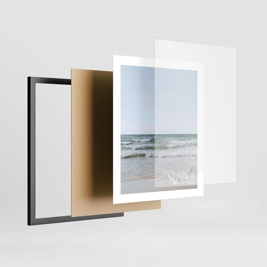 Plakat w ramie 40x50 - Spokój nad Brzegiem - plaża, morze - rama czarna