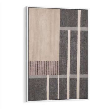 Obraz w ramie 80x120 - Harmonia skradzionych odcieni - symetryczne, geometryczne pasy - rama biała