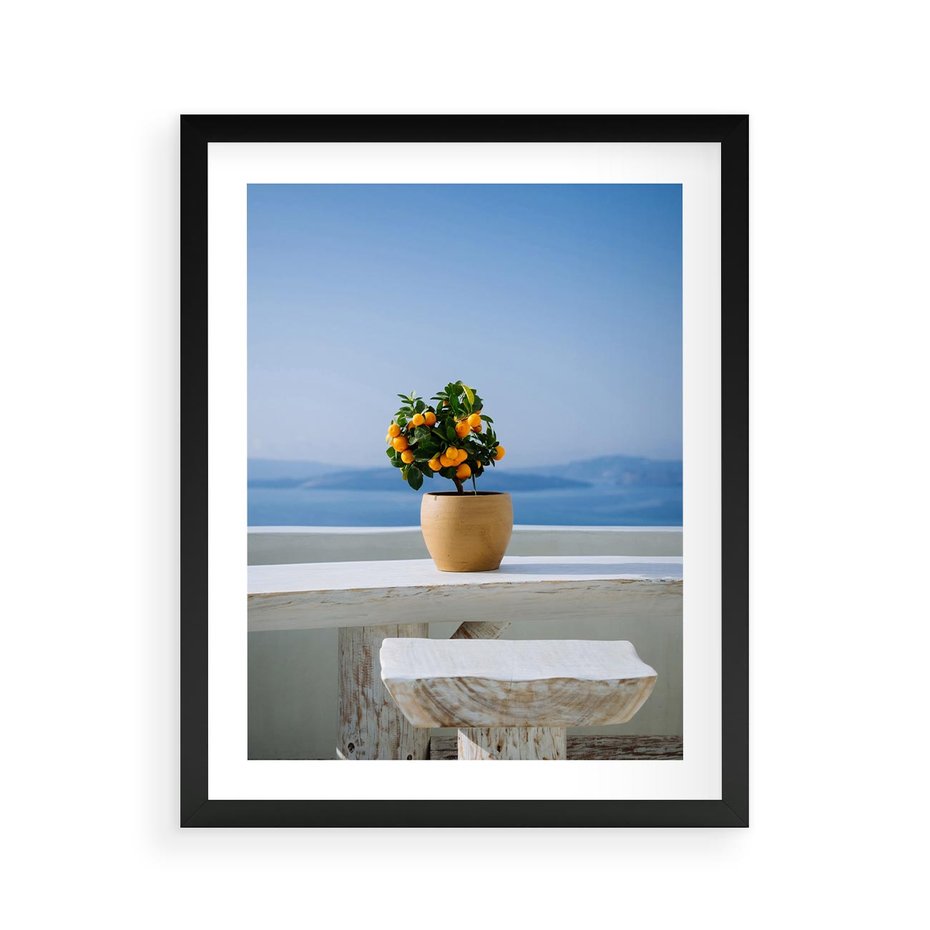 Plakat w ramie 40x50 - Uroki Santorini - Santorini, Grecja - rama czarna