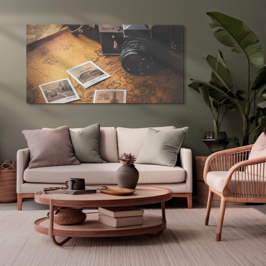 Obraz na płótnie 120x60 - Retro Aparat Zdjęciowy - retro, aparat