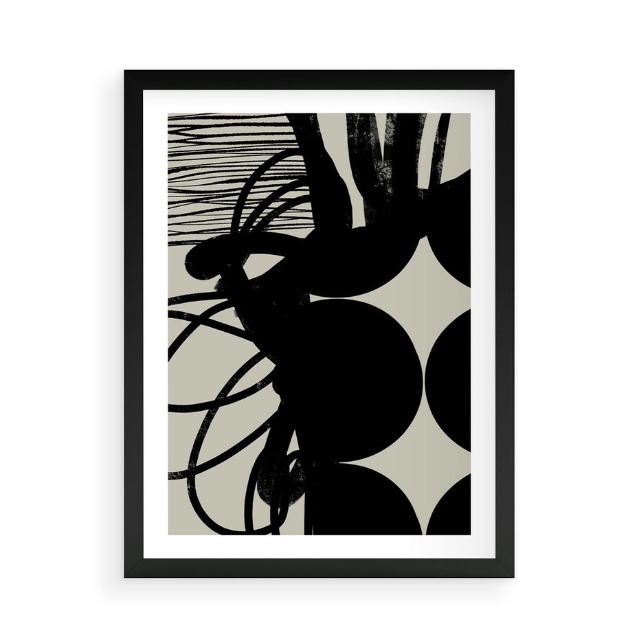 Plakat w ramie 50x70 - Modernistyczne Refleksje - abstrakcja, mroczny klimat - rama czarna