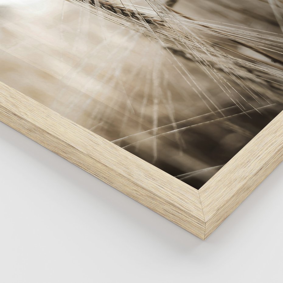 Zestaw obrazy w ramie 30x40 galeria - Pola, pszenicy, młyn, rustykalnie - rama drewno