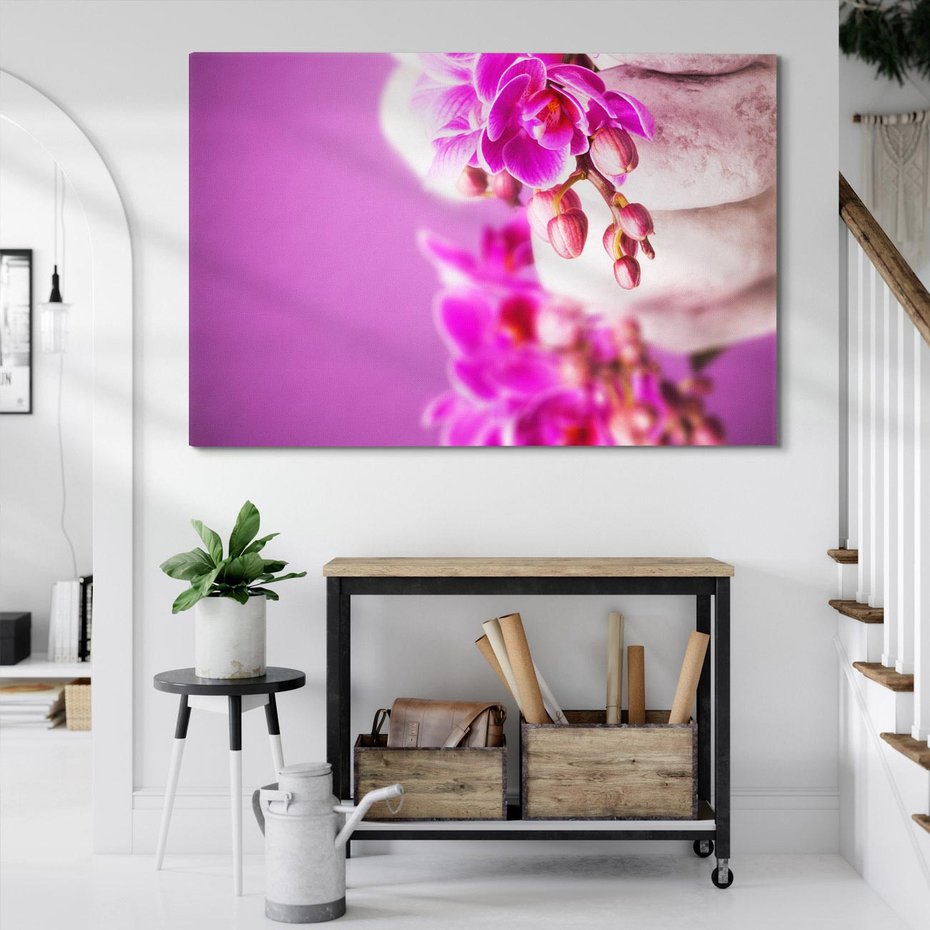 Obraz na płótnie 120x80 - Relaksująca orchidea w spa - spa, orchidea