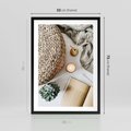 Plakat w ramie 50x70 - Przytulna Kompozycja Lifestyle - kompozycja lifestyle, wiklina - rama czarna