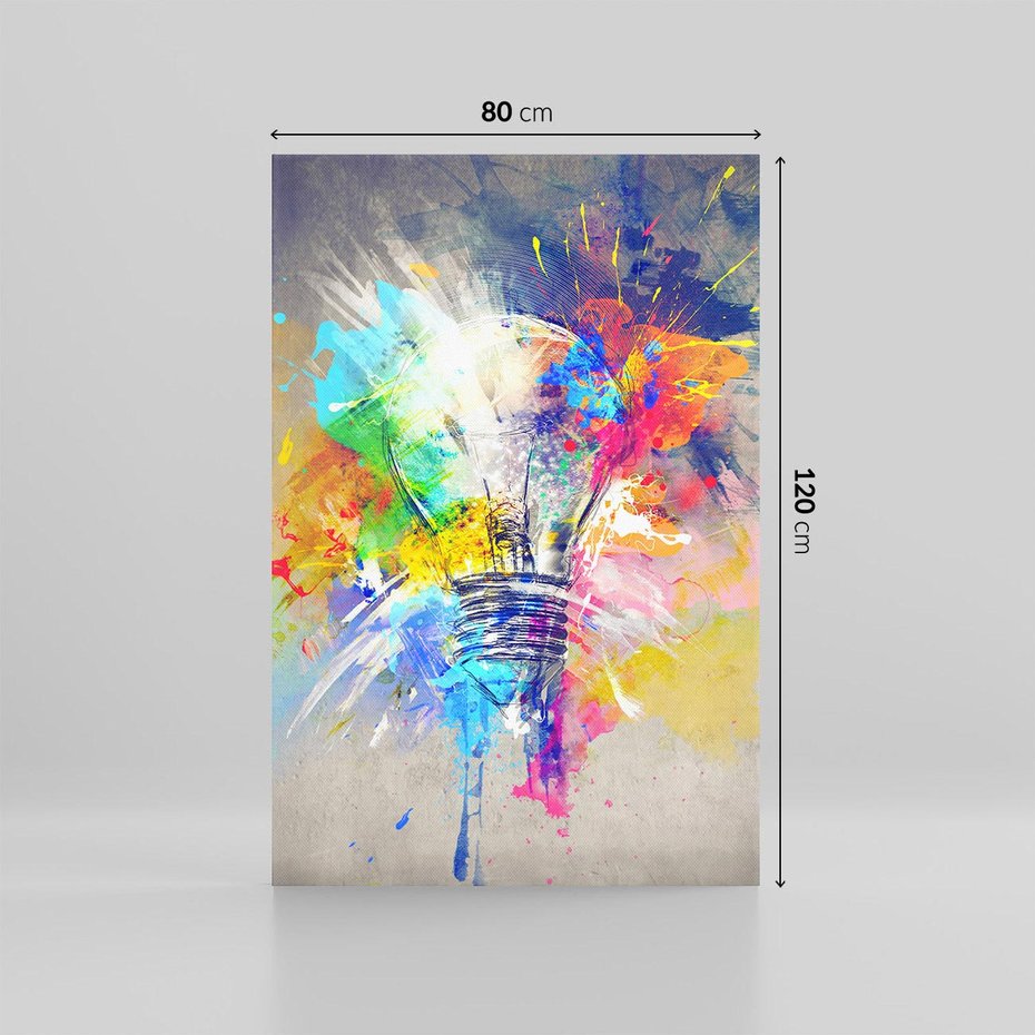 Obraz na płótnie 80x120 - Kolory Kreatywnej Koncepcji - abstrakcyjna grafika, szkic żarówki