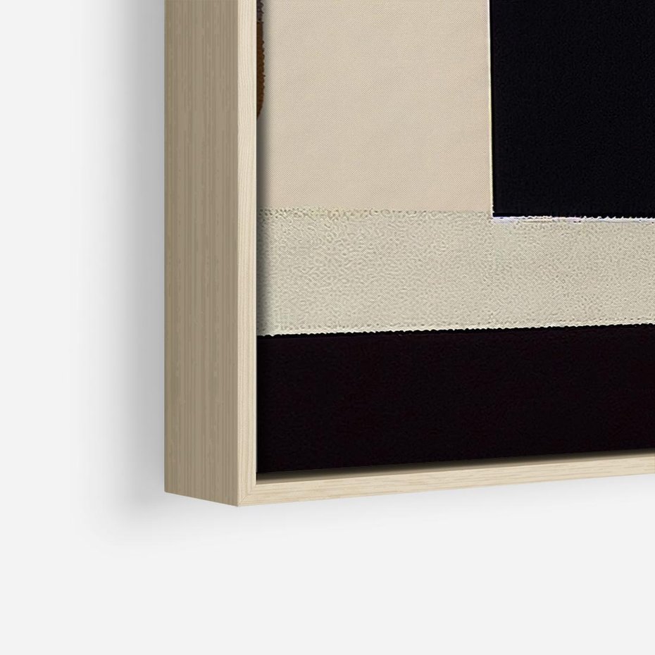 Obraz w ramie 50x50 - Nowoczesne Brązy - geometryszne pasy, nowoczesny styl - rama drewno