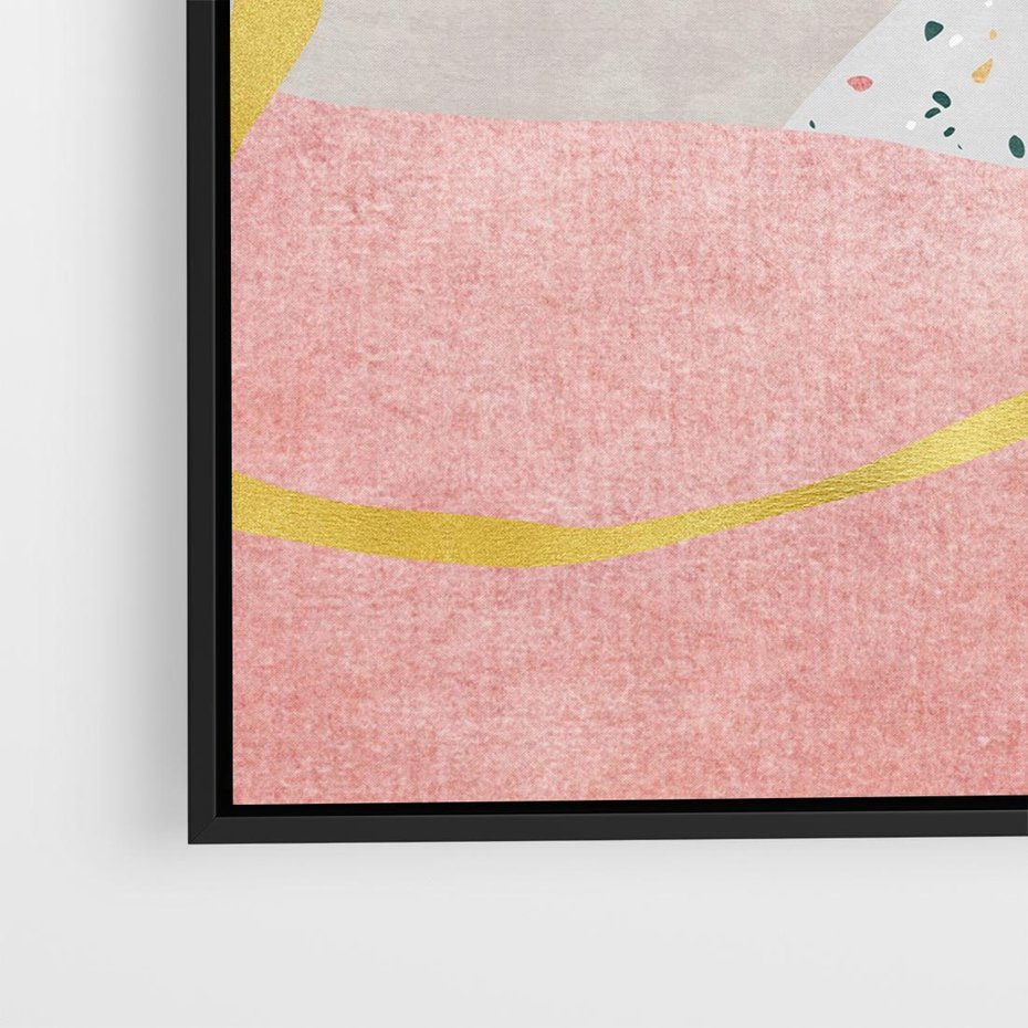 Obraz w ramie 50x50 - Ekspresja w ruchu pędzla - abstrakcja, połączenie kształtów - rama czarna