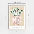 Obraz w ramie 50x70 - Boho Refleksje Natury - gałązki w wazonie, typografia - rama drewno