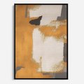 Obraz w ramie 70x100 - Złote Maźnięcia Pędzla - złota abstrakcja, plamy - rama czarna