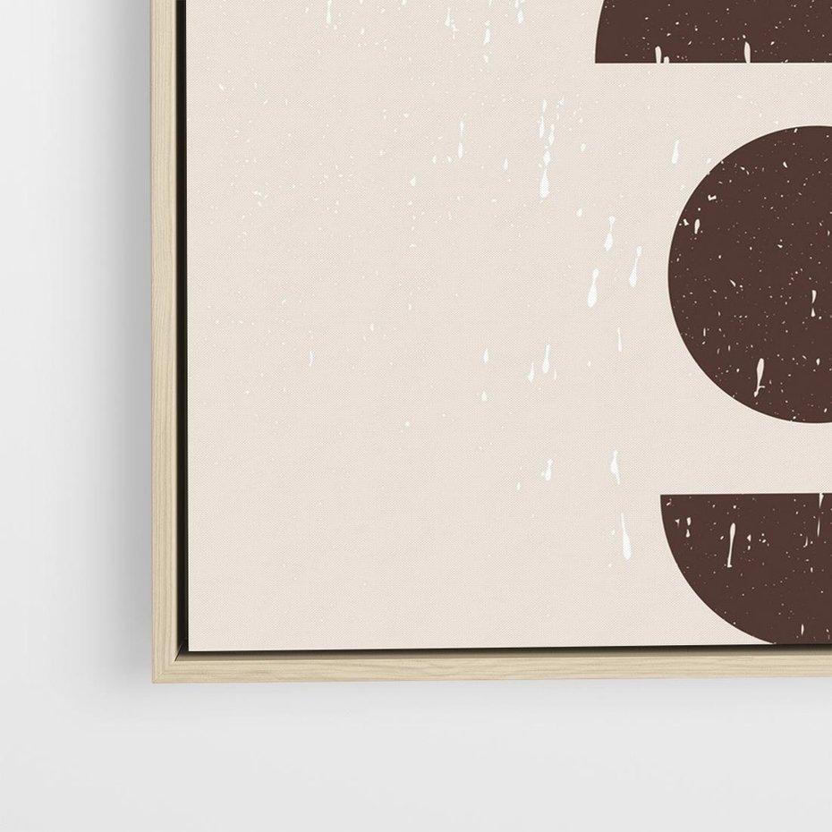 Obraz w ramie 80x80 - Migocące Granice - mid century styl, nowoczesna grafika - rama drewno