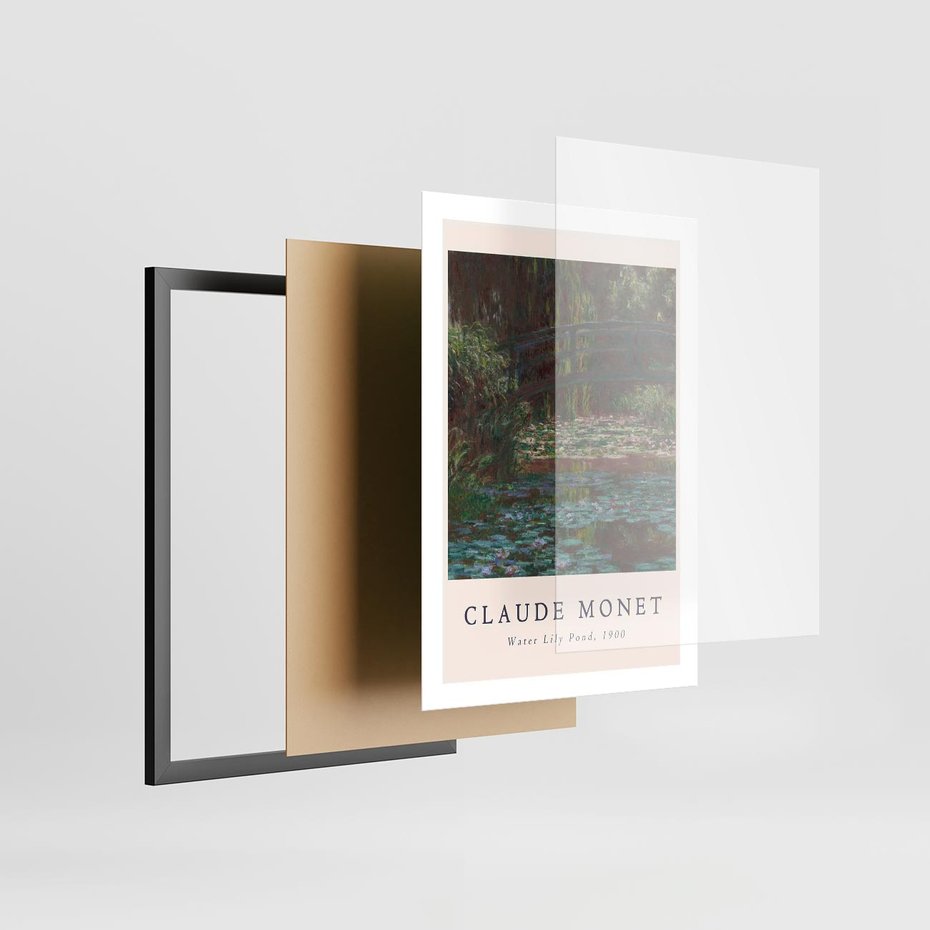 Plakat w ramie 50x70 - Sztuka i Litera - Claude Monet, reprodukcja obrazu - rama czarna