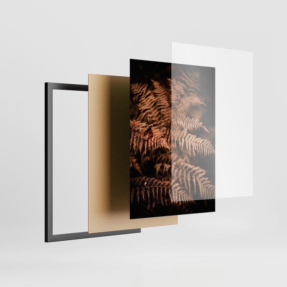 Zestaw obrazy w ramie 40x50 galeria - Bogo, jesienny, las, paprocie - rama czarna