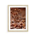 Plakat w ramie 30x40 - Kawiarniana atmosfera kawy - kawa, kawiarnia - rama drewno