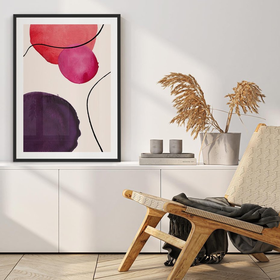 Plakat bez ramy 30x40 - Kolorowe Impresje - abstrakcyjne akwarelowe plamy, nieregularne linie