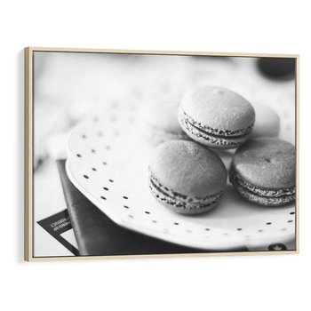 Obraz w ramie 70x50 - Makaroniki w Szarości - czarno biała fotografia, plakat - rama drewno