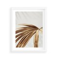 Plakat w ramie 40x50 - Egzotyczny Blask - złote, liście - rama biała