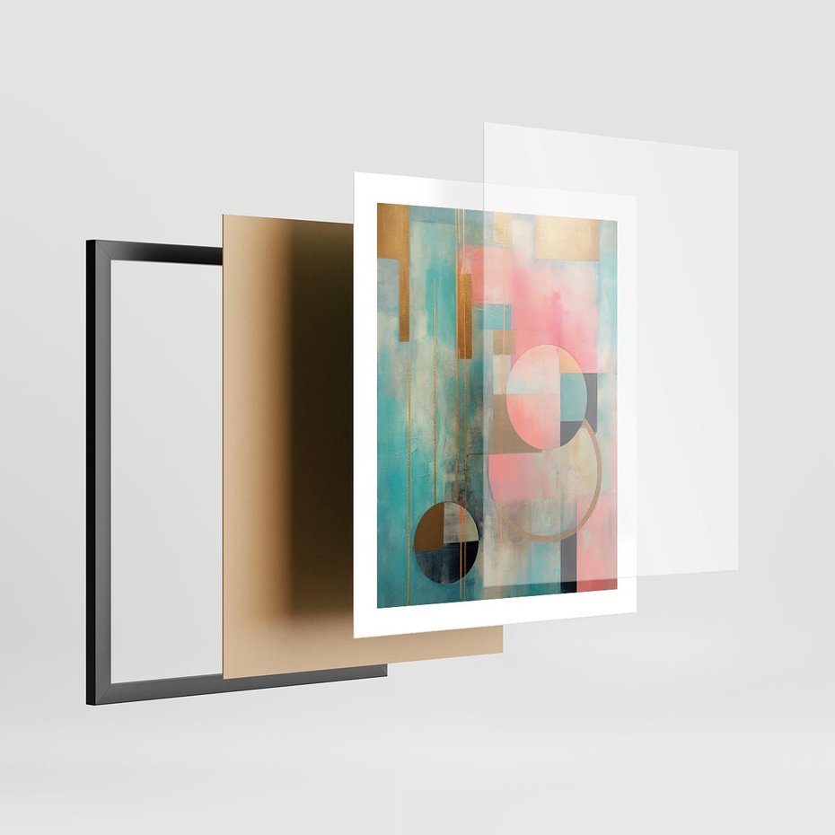 Plakat w ramie 40x50 - Abstrakcyjny Bałagan - abstrakcja, obraz olejny - rama czarna