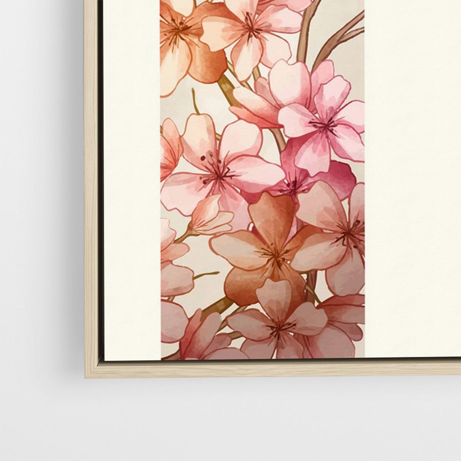 Obraz w ramie 80x120 - Rozkwitające Marzenia - japońska sztuka, ptak - rama drewno