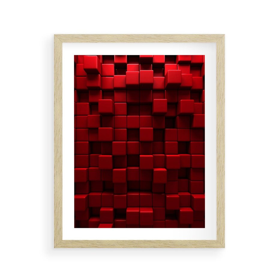 Plakat w ramie 40x50 - Geometryczne 3D: wizja przestrzeni - geometryczne, 3D - rama drewno