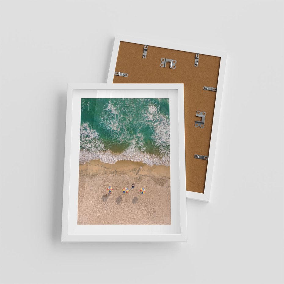 Plakat w ramie 30x40 - Letnie Wakacje na Horyzoncie - plaża, morze - rama biała