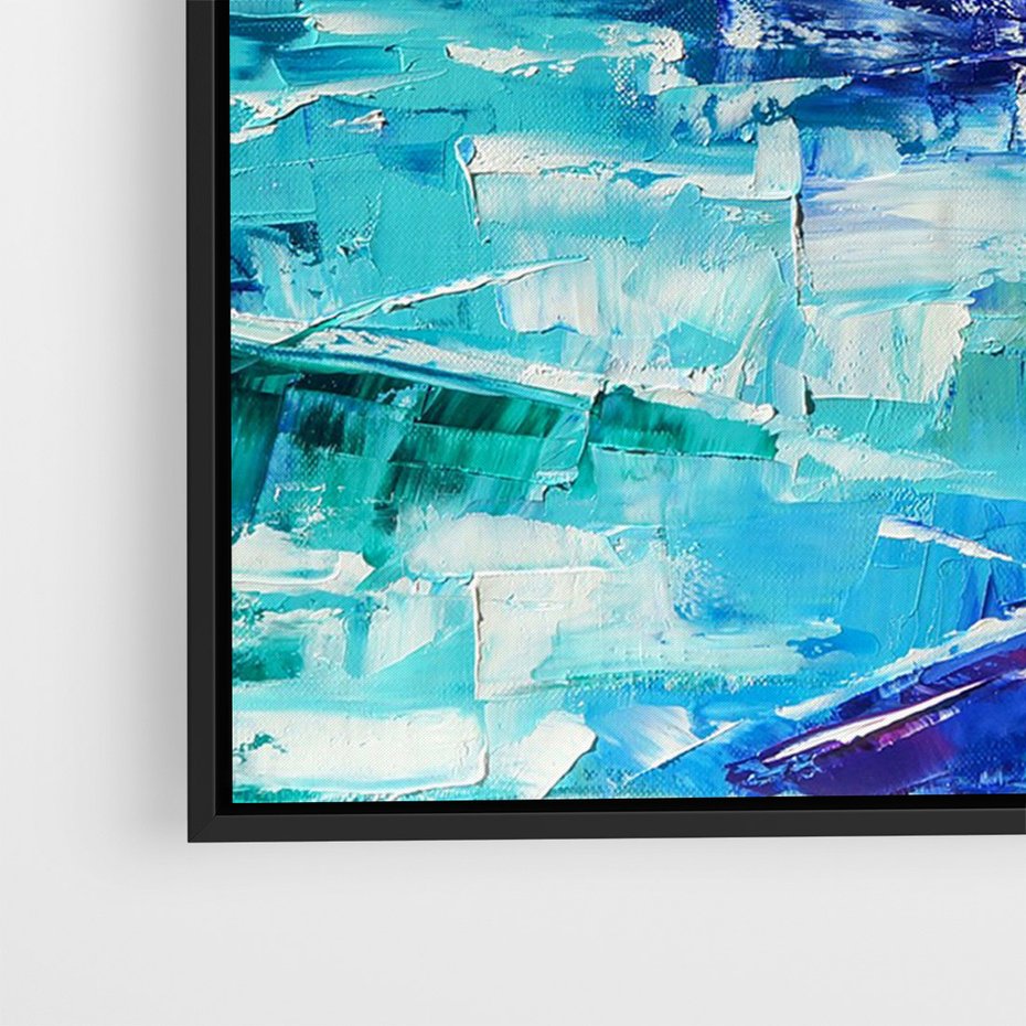 Obraz w ramie 50x70 - Mistyka Górskich Marzeń - abstrakcja, pejzaż gór - rama czarna