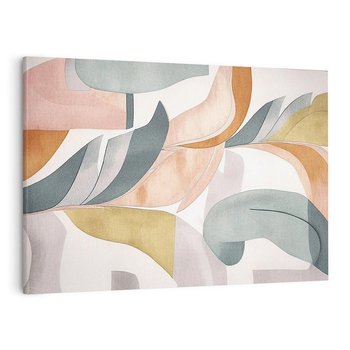 Obraz na płótnie 120x80 - Beżowe Akwarele - pastelowe akwarele, kształty