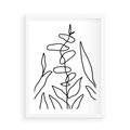 Plakat w ramie 50x70 - Liście Mocy - mroczna sztuka, minimalizm - rama biała