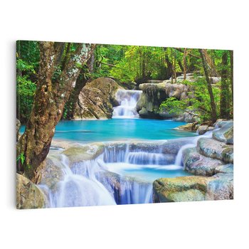 Obraz na płótnie 120x80 - Siła Rzeki i Urok Wodospadu - rzeka, wodospad