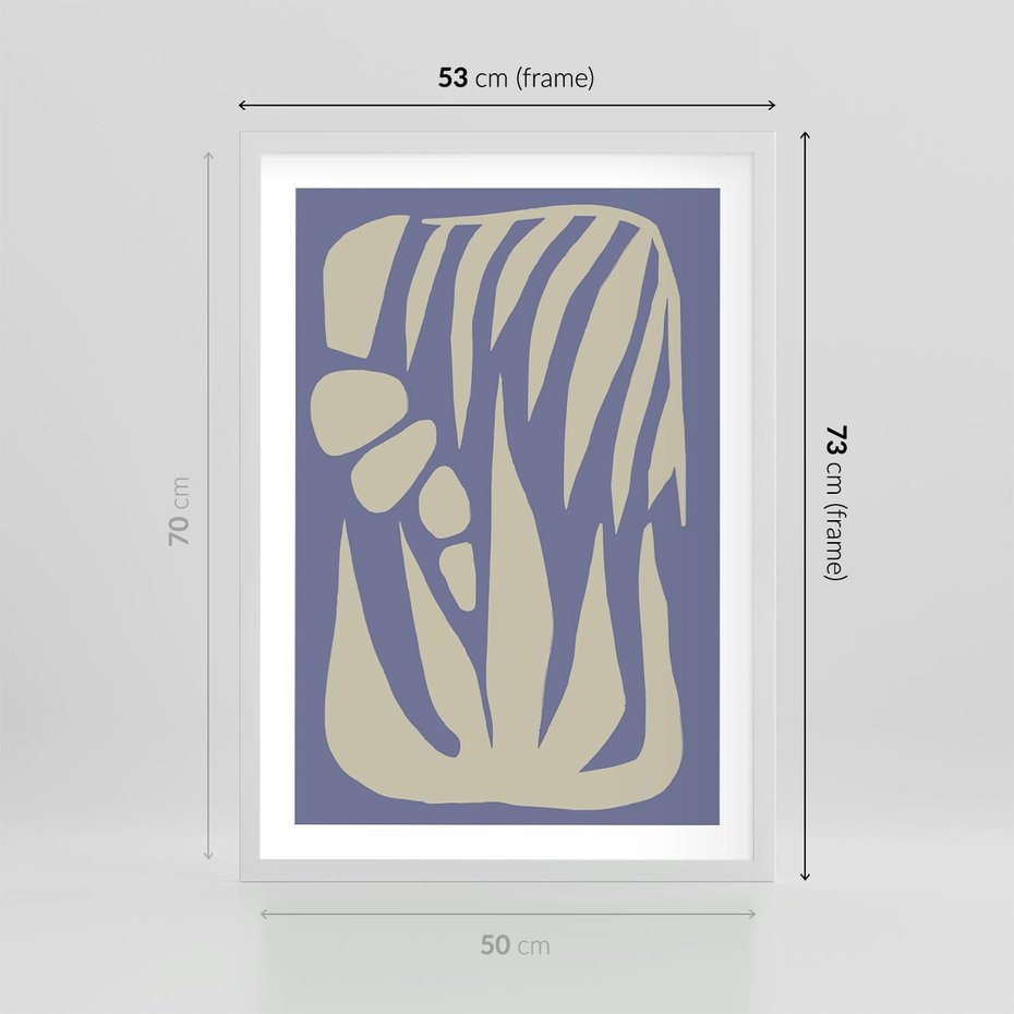 Plakat w ramie 50x70 - Kształty Niewidzialnych Granic - abstrakcyjna sztuka, skandynawski styl - rama biała
