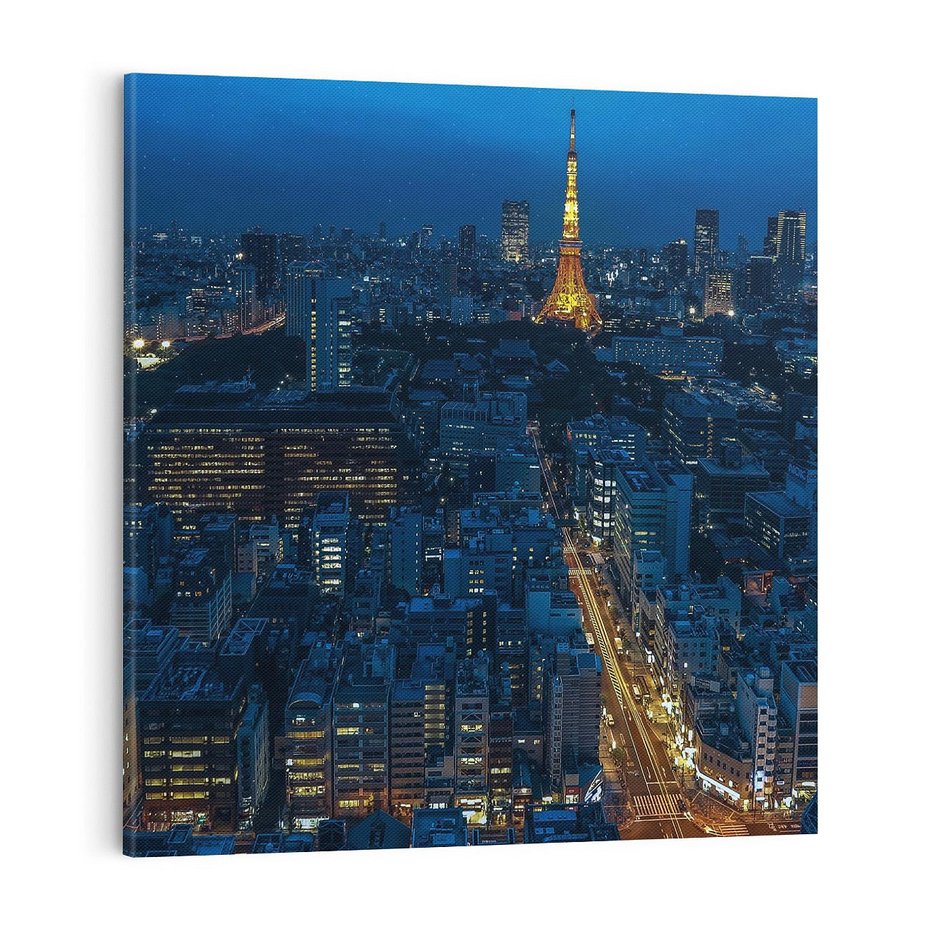 Obraz na płótnie 70x70 - Nocne impresje Paryża we Francji - Francja, Paryż