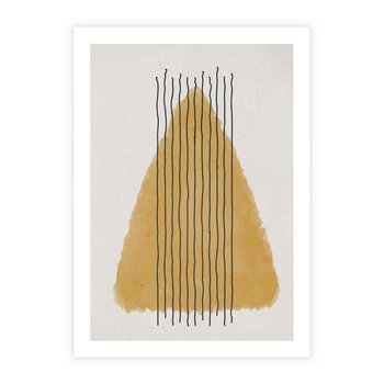 Plakat bez ramy 21x30 - Migocące Impulsy - abstrakcyjna akwarelowa plama, nieregularne kreski