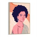 Obraz w ramie 80x120 - Kobiecy Kształt Świata - nowoczesny plakat, styl retro - rama drewno