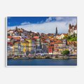 Obraz w ramie 120x80 - Kolorowa Przystań - nadmorskie miasto, kolorowe budynki - rama biała