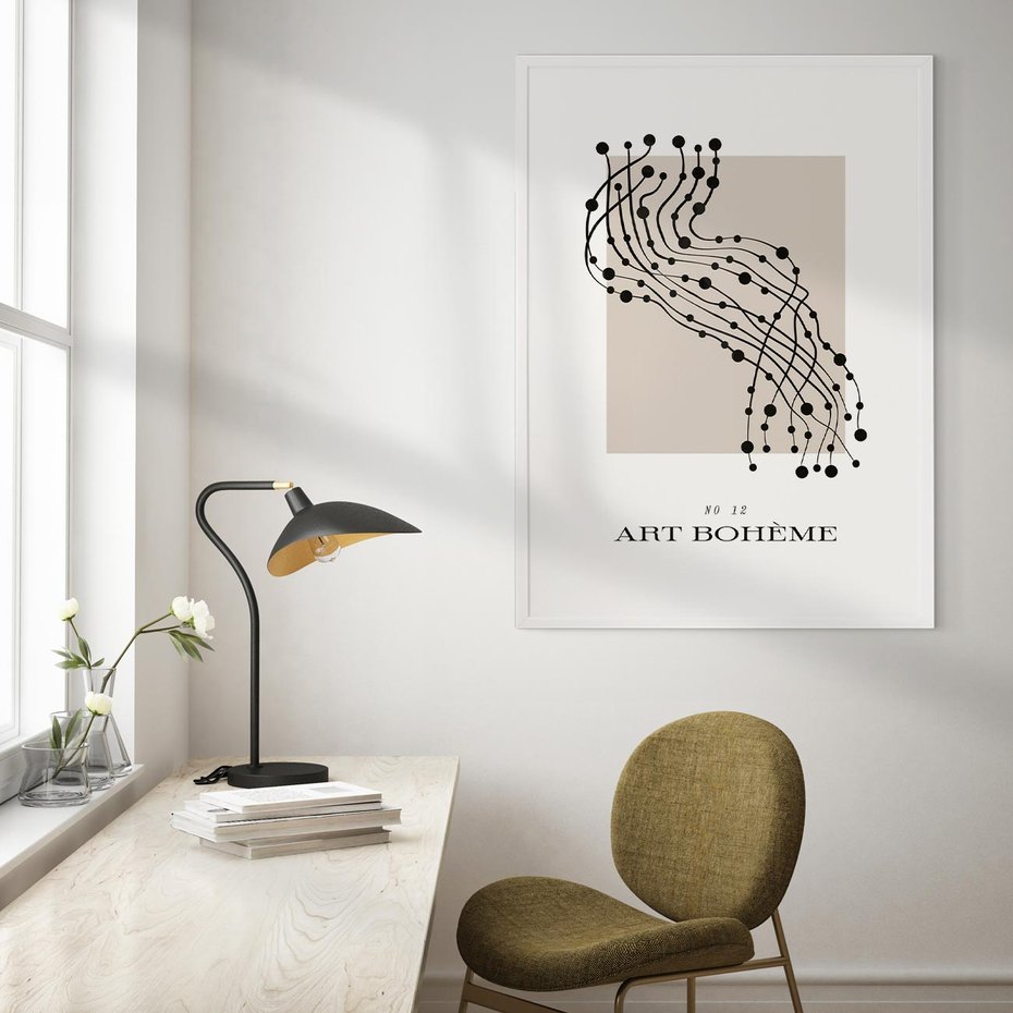 Plakat bez ramy 40x50 - Migocące Konstrukcje Abstrakcji - sztuka minimalizmu, biało czarna rycina