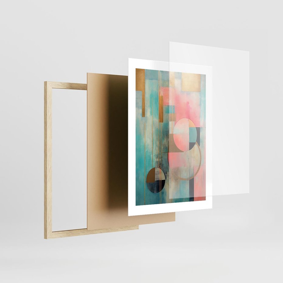 Plakat w ramie 30x40 - Abstrakcyjny Bałagan - abstrakcja, obraz olejny - rama drewno