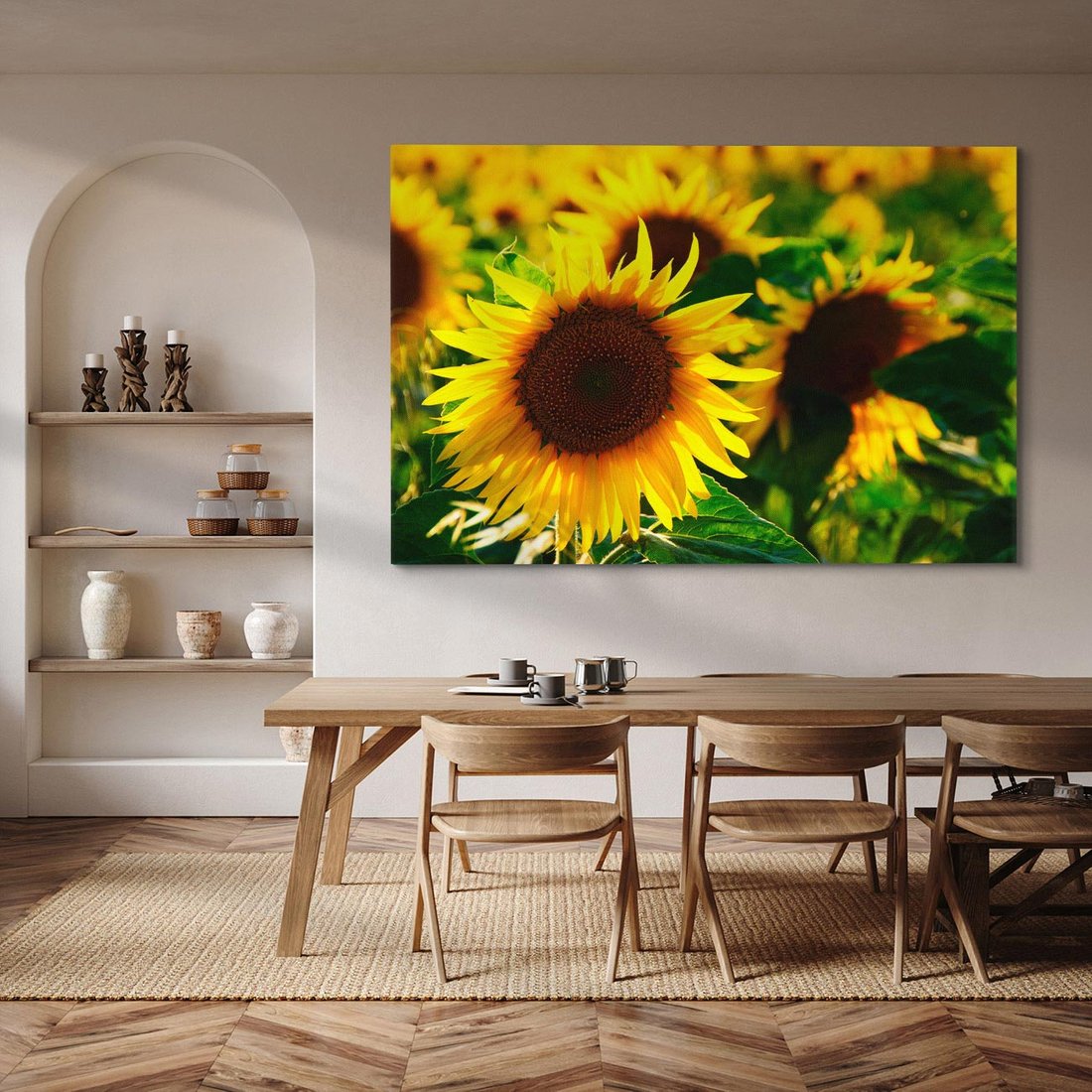 Obraz na płótnie 100x70 - Słonecznikowa Energia - słonecznik, kwiat