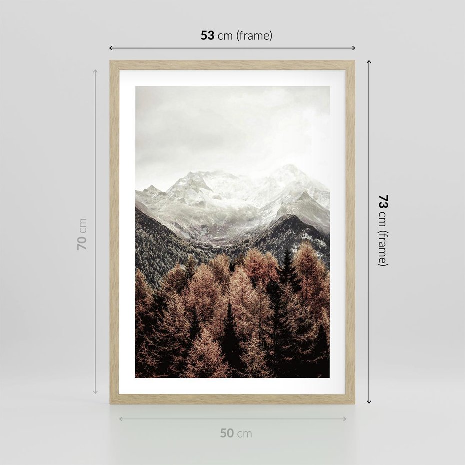 Plakat w ramie 50x70 - Jesienna Przyroda - góry, jesień - rama drewno