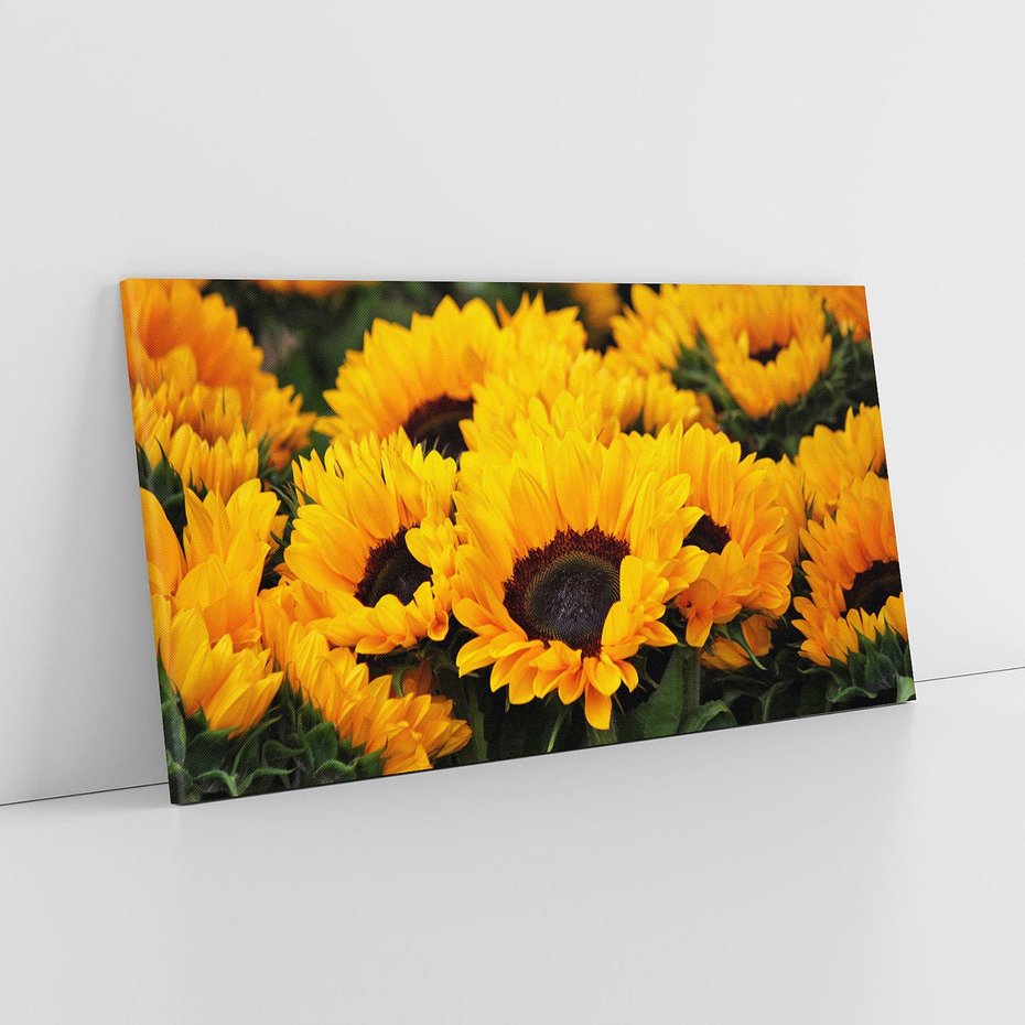 Obraz na płótnie 120x60 - promień słoneczny w kwiatowym świecie - słoneczniki, kwiat