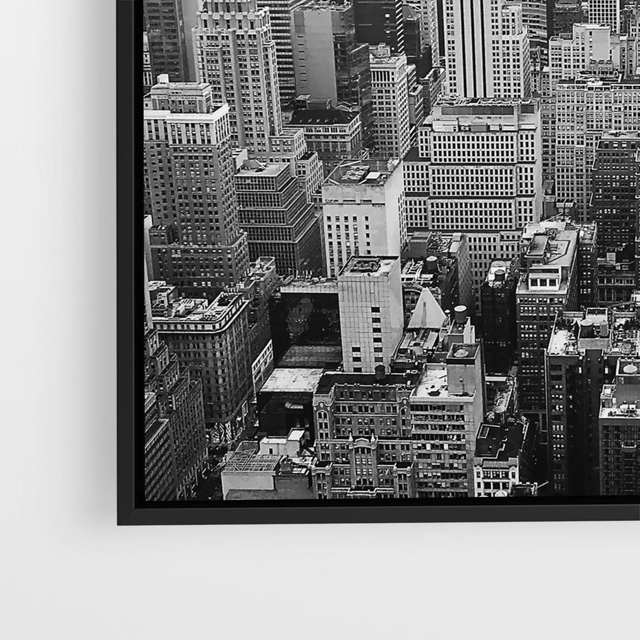 Obraz w ramie 50x50 - Majestatyczne Wysokości - Nowy Jork, wieżowce - rama czarna