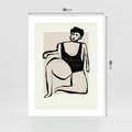 Plakat bez ramy 30x40 - Szkic Kobiety w Czerni i Bieli - grafika, modern