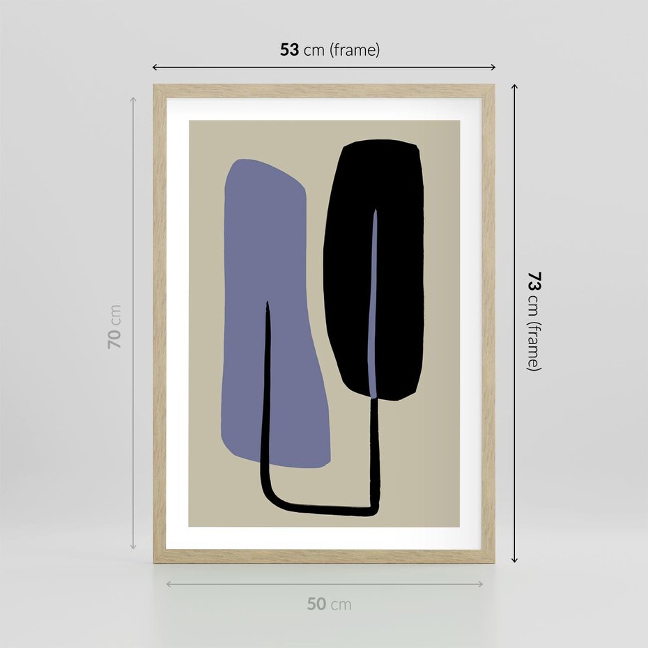 Plakat w ramie 50x70 - Harmonia Nowych Anomalii - minimalizm, boho plakat - rama drewno