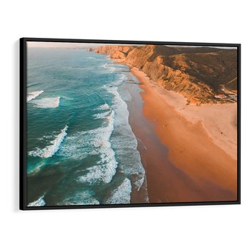 Obraz w ramie 100x70 - Z Lotu Ptaka - fotografia, plaża - rama czarna