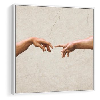 Obraz w ramie 50x50 - Antyczna Twórczość - inspiracja, Michał Anioł - rama biała